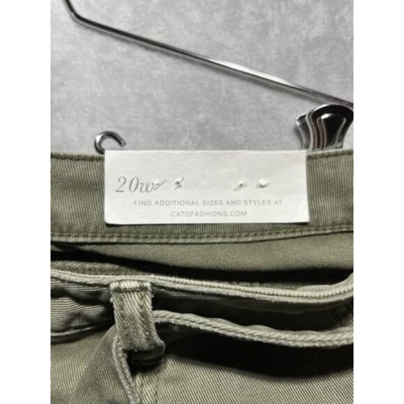 NWT Cato Denim Plus Size 20W Olive Green Belted Hi-Rise Straight Ankle Jeans - Picture 4 of 9